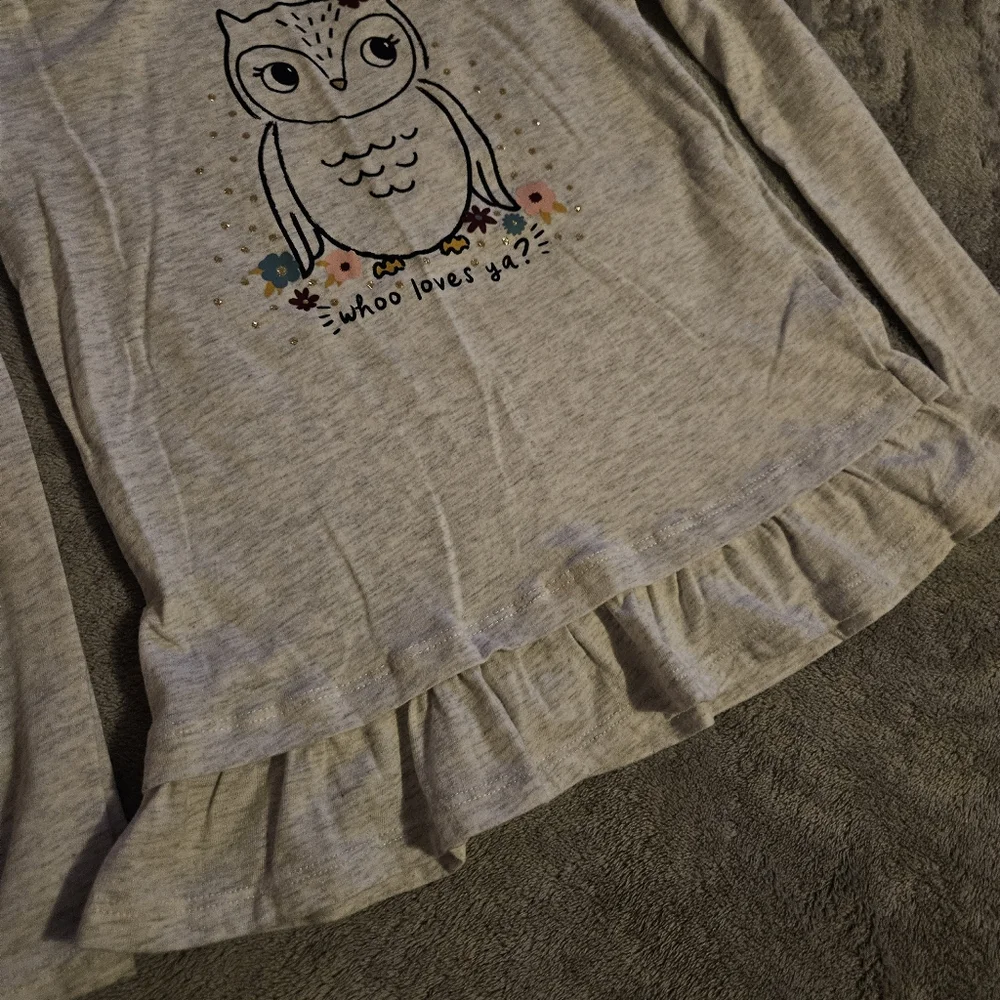 Grey Longsleeve Owl Top